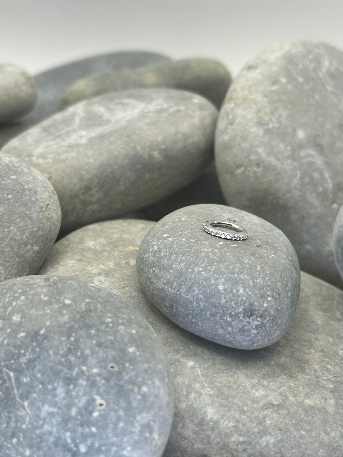 14k White Gold Plated 6mm Hoop