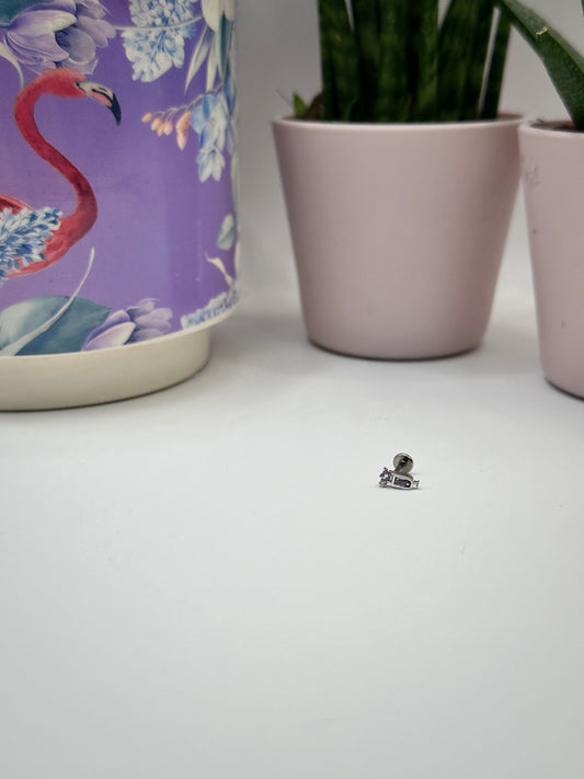 14k White Gold Fizz Threadless End with Titanium Post